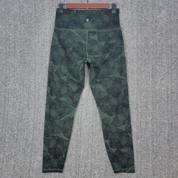 Balance Collection Leggings Womens Large Green Black Floral Watercolor BLL1126T - Picture 7 of 11